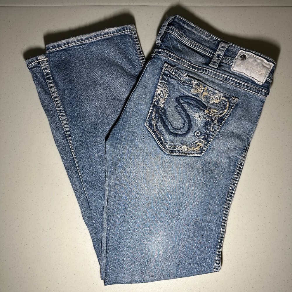 Silver Jeans Co Tuesday Low Baby Boot Denim Jeans 33x31 Designed in Canada